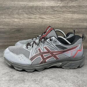 Asics Gel Venture 8 Sneakers Mens Size 9 Extra Wide Grey Red Running